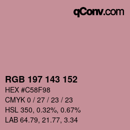 Código de color: RGB 197 143 152 | qconv.com