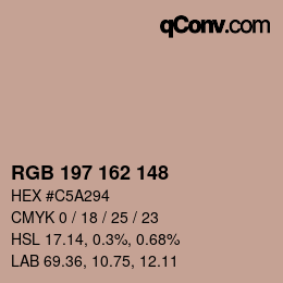 Farbcode: RGB 197 162 148 | qconv.com