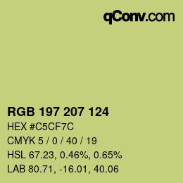 カラーコード: RGB 197 207 124 | qconv.com