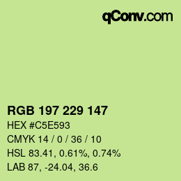 Color code: RGB 197 229 147 | qconv.com