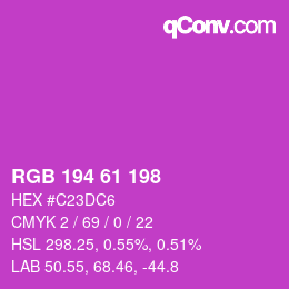 Farbcode: RGB 194 61 198 | qconv.com