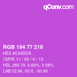 Code couleur: RGB 194 77 218 | qconv.com