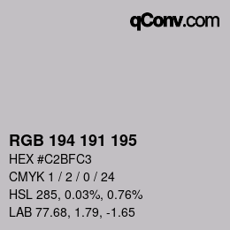 Farbcode: RGB 194 191 195 | qconv.com