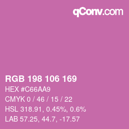 Código de color: RGB 198 106 169 | qconv.com