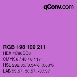 Color code: RGB 198 109 211 | qconv.com