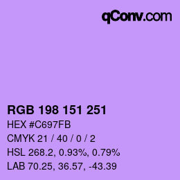 Código de color: RGB 198 151 251 | qconv.com