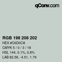 Farbcode: RGB 198 208 202 | qconv.com