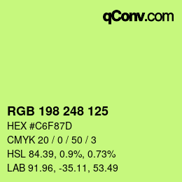 Farbcode: RGB 198 248 125 | qconv.com