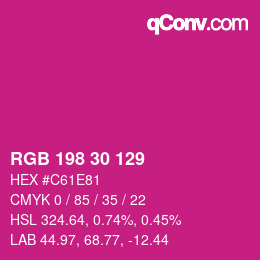 Código de color: RGB 198 30 129 | qconv.com