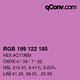 Código de color: RGB 199 122 185 | qconv.com