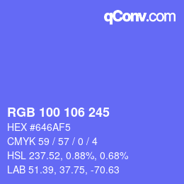 Color code: RGB 100 106 245 | qconv.com