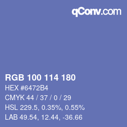 Farbcode: RGB 100 114 180 | qconv.com