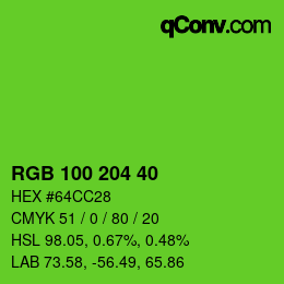 Color code: RGB 100 204 40 | qconv.com