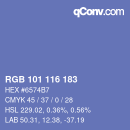 Code couleur: RGB 101 116 183 | qconv.com