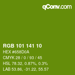 Code couleur: RGB 101 141 10 | qconv.com