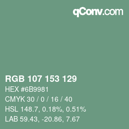 Código de color: RGB 107 153 129 | qconv.com