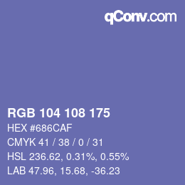 Código de color: RGB 104 108 175 | qconv.com