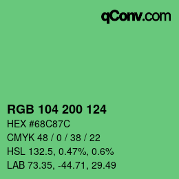 Farbcode: RGB 104 200 124 | qconv.com