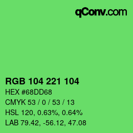 Código de color: RGB 104 221 104 | qconv.com