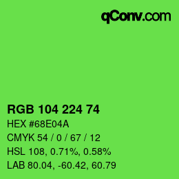 Código de color: RGB 104 224 74 | qconv.com