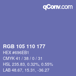 Color code: RGB 105 110 177 | qconv.com