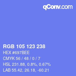 カラーコード: RGB 105 123 238 | qconv.com