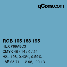 Farbcode: RGB 105 168 195 | qconv.com