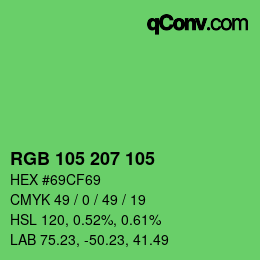 Código de color: RGB 105 207 105 | qconv.com