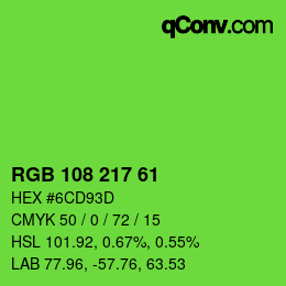 Code couleur: RGB 108 217 61 | qconv.com