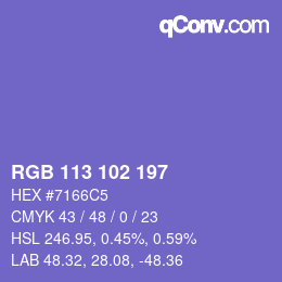 Código de color: RGB 113 102 197 | qconv.com