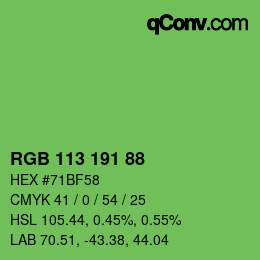 Code couleur: RGB 113 191 88 | qconv.com