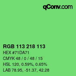 Código de color: RGB 113 218 113 | qconv.com