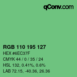 Color code: RGB 110 195 127 | qconv.com