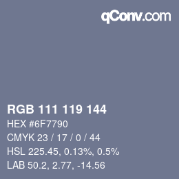 Code couleur: RGB 111 119 144 | qconv.com