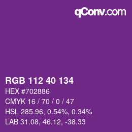 Farbcode: RGB 112 40 134 | qconv.com