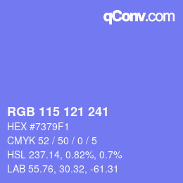 Farbcode: RGB 115 121 241 | qconv.com