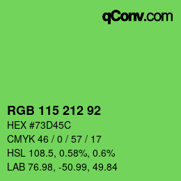 Color code: RGB 115 212 92 | qconv.com