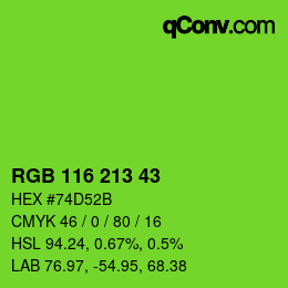 Color code: RGB 116 213 43 | qconv.com