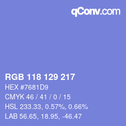 Código de color: RGB 118 129 217 | qconv.com