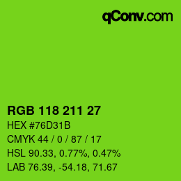 Código de color: RGB 118 211 27 | qconv.com