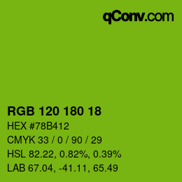 Color code: RGB 120 180 18 | qconv.com