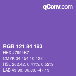 Code couleur: RGB 121 84 183 | qconv.com