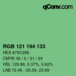 Farbcode: RGB 121 194 133 | qconv.com