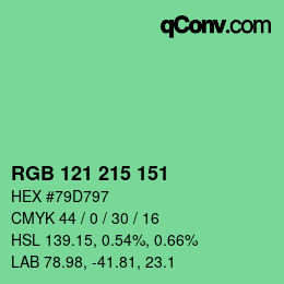 Código de color: RGB 121 215 151 | qconv.com