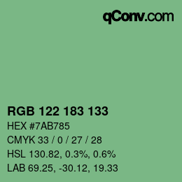 Code couleur: RGB 122 183 133 | qconv.com