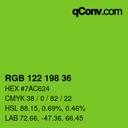 Color code: RGB 122 198 36 | qconv.com