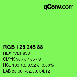 Código de color: RGB 125 248 88 | qconv.com