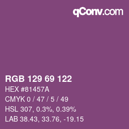 Farbcode: RGB 129 69 122 | qconv.com