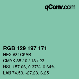 Código de color: RGB 129 197 171 | qconv.com