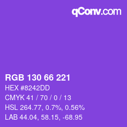 Color code: RGB 130 66 221 | qconv.com